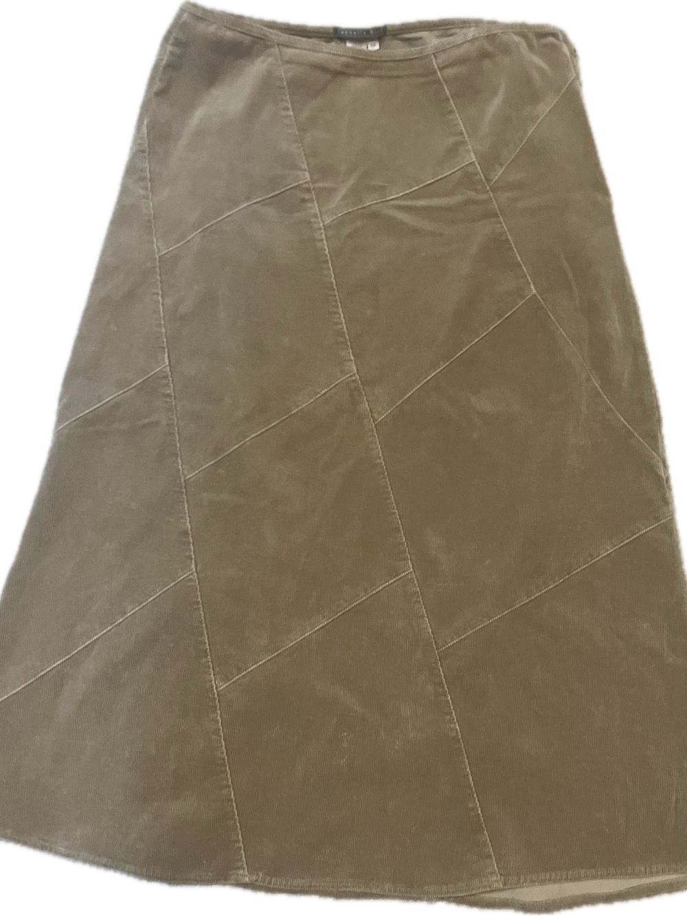 Brown Corduroy Isabella Bird Panel-Detail A-Line Skirt Size 14
